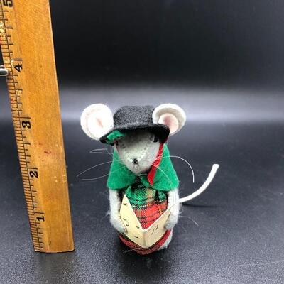 Felt Choir Caroling Mouse Figurine Miniature