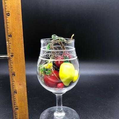 Glass Goblet of Miniature Fruit