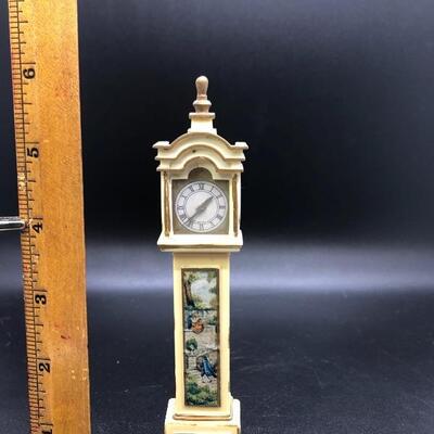 Dollhouse Miniature Grandfather Clock, cream colored