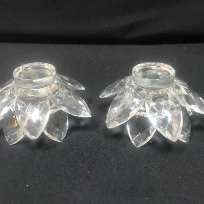 Lot 5L:   Candle Holders, Including Shannon Crystal