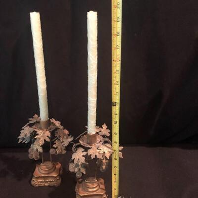 Lot 198 - Brass Candlestick Holders & More
