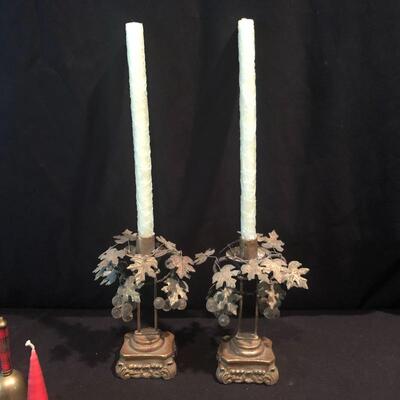 Lot 198 - Brass Candlestick Holders & More