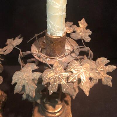 Lot 198 - Brass Candlestick Holders & More
