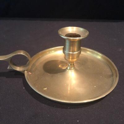 Lot 198 - Brass Candlestick Holders & More