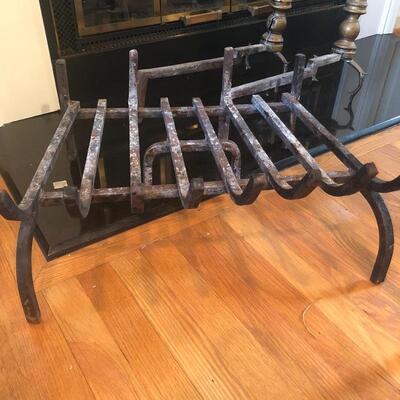 Lot 199 - Fireplace Andirons & Grate