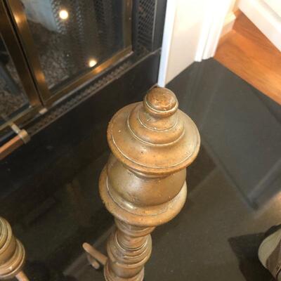 Lot 199 - Fireplace Andirons & Grate