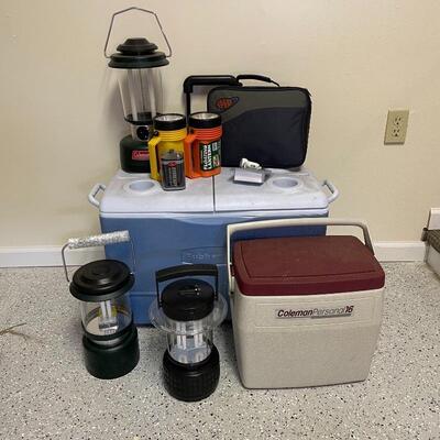 Lot 206 - Coolers, Lanterns, and Emergency Car Kit!