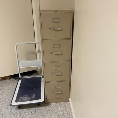 Lot 212 - Filing Cabinet & Platform Cart