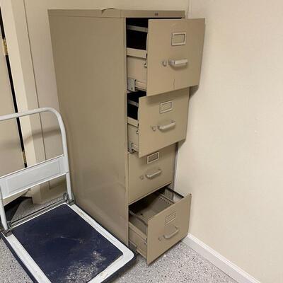 Lot 212 - Filing Cabinet & Platform Cart
