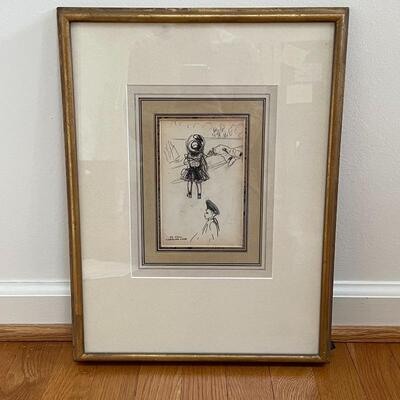 Lot 214 - Duel Sided George Luks Drawings