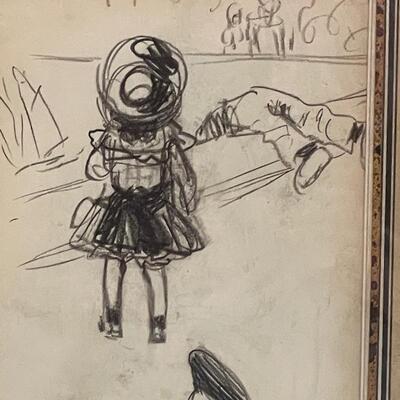 Lot 214 - Duel Sided George Luks Drawings