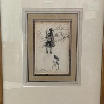 Lot 214 - Duel Sided George Luks Drawings
