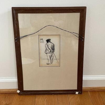 Lot 214 - Duel Sided George Luks Drawings