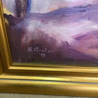 A1006 Signed Framed E. Graham 1998 Oil Painting On Canvas