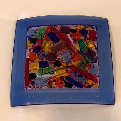 Lot 216 - Beautiful Fused Glass Plate and Framed Art