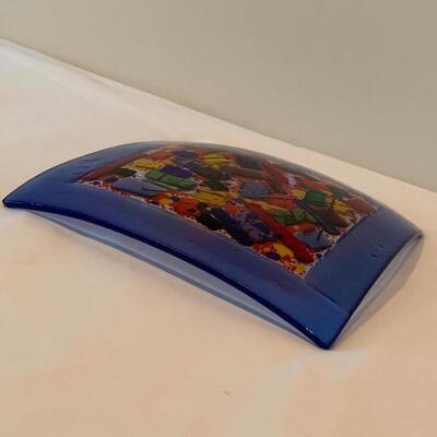 Lot 216 - Beautiful Fused Glass Plate and Framed Art