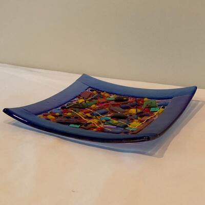 Lot 216 - Beautiful Fused Glass Plate and Framed Art