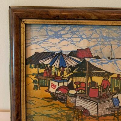 Lot 217 - Decorative Plate and Framed Art by Omar