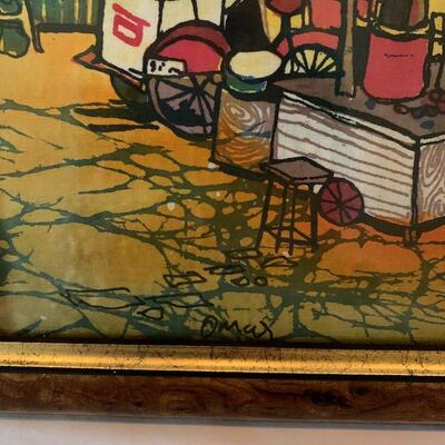 Lot 217 - Decorative Plate and Framed Art by Omar