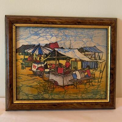 Lot 217 - Decorative Plate and Framed Art by Omar