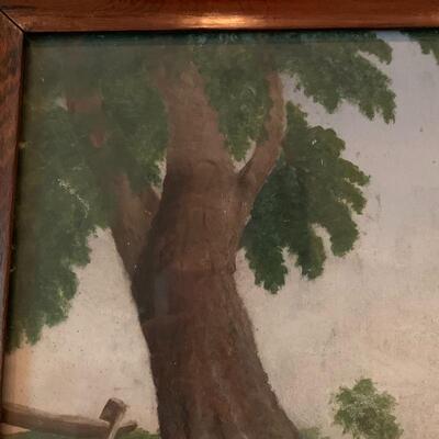 Lot 218 - Two Framed Pieces of Farmhouse Art
