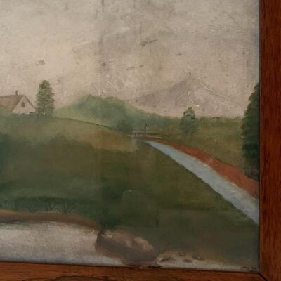 Lot 218 - Two Framed Pieces of Farmhouse Art