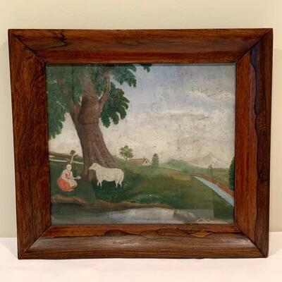 Lot 218 - Two Framed Pieces of Farmhouse Art