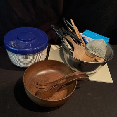 Lot 220 - Kitchen Items, incl Henkel, Kuhn Rikon,  Hand Turned Bowl