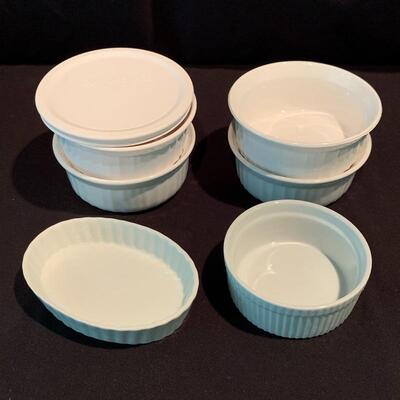 Lot 223 - Vintage Lâ€™Echalote La Sauge Corning Ware Casserole Dish, Pyrex, and More