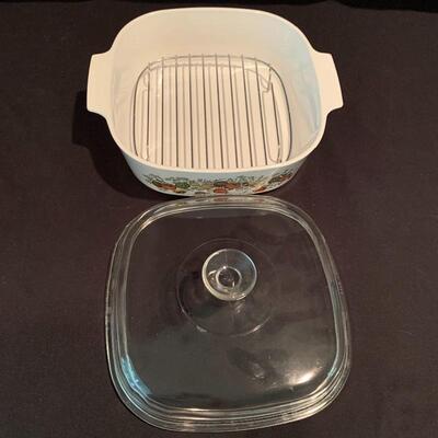 Lot 223 - Vintage Lâ€™Echalote La Sauge Corning Ware Casserole Dish, Pyrex, and More