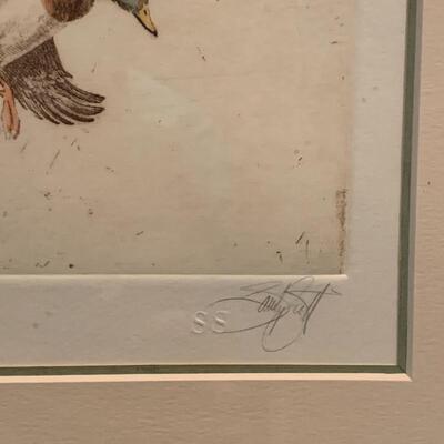 Lot 224 - Sandy Scott Etching â€œMallards Thru the Timberâ€, Signed and Numbered 