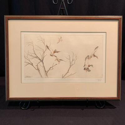 Lot 224 - Sandy Scott Etching â€œMallards Thru the Timberâ€, Signed and Numbered 