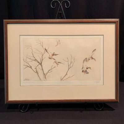 Lot 224 - Sandy Scott Etching â€œMallards Thru the Timberâ€, Signed and Numbered 