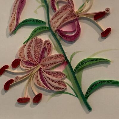 Lot 225 - Gorgeous Etched Glass, Framed Quilled Art, and More