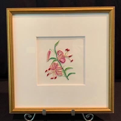 Lot 225 - Gorgeous Etched Glass, Framed Quilled Art, and More