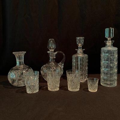 Lot 226 - Fancy Barware: Cut Glass Decanters, Tumblers, and More