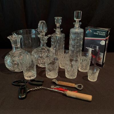 Lot 226 - Fancy Barware: Cut Glass Decanters, Tumblers, and More