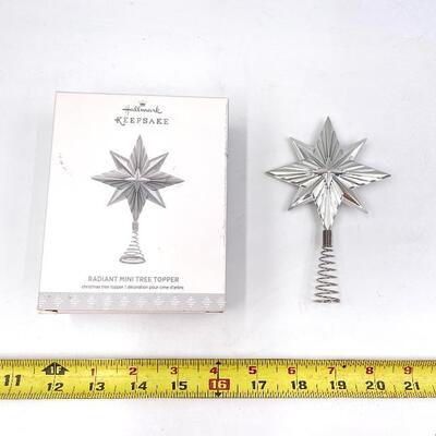 HALLMARK 2017 RADIANT SILVER STAR MINI TREE TOPPER KEEPSAKE