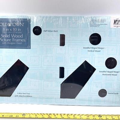 SOLID WOOD BROWN AND BLACK PICTURE FRAMES SET OF 2