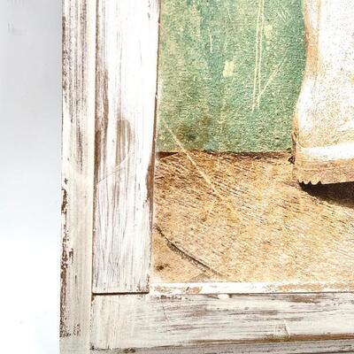 BOOT ART PRINT IN RUSTIC WOODEN FRAME