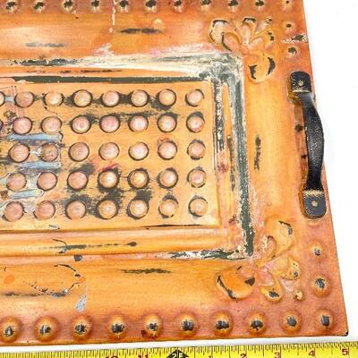RUSTIC METAL TRAY WITH HANDLES