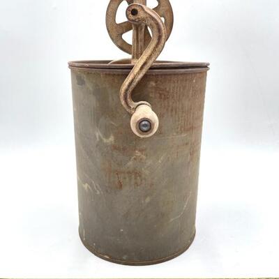 VINTAGE PRIMITIVE METAL BUTTER CHURN