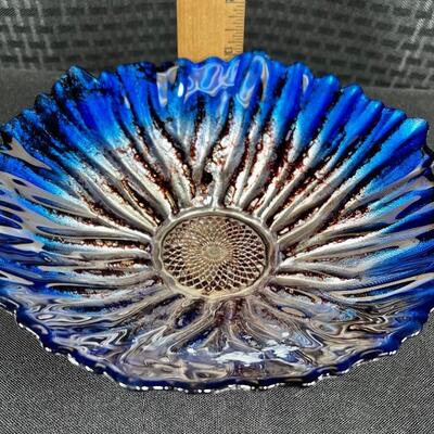 Franco Blue Ombre Italian Art Glass Bowl Dish