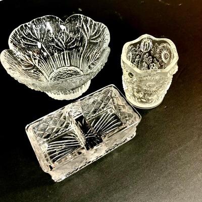 Vintage Glass Table Accessories Lot