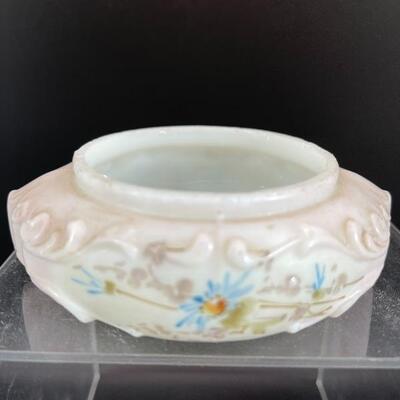 Antique Wave Crest Art Nouveau Satin Glass Powder Trinket Dresser Box *Bottom Piece* 