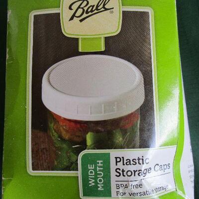 #26 New Box of Ball wide mouth plastic storage caps