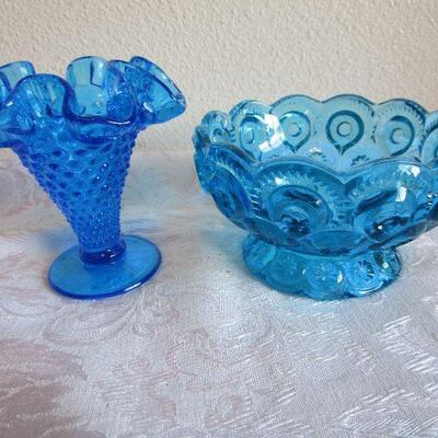 #57 Vintage Blue Vase and bowl, decorative, new condition
