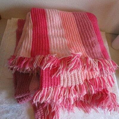 #71 Pink afghan, heavy duty and thick