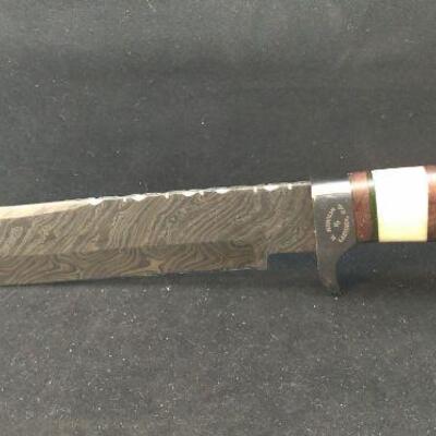 Custom Crafted Steel Damascus 9.5" Blade Knife M. Jernigan Gastonia, NC