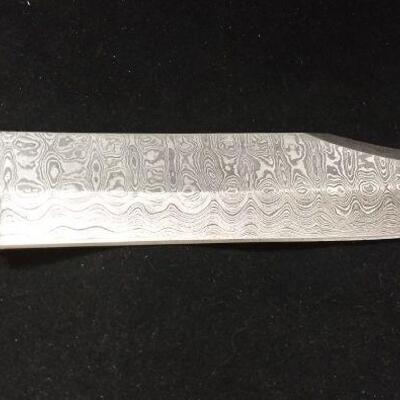 Custom Crafted Steel Damascus 9" Blade Hunter Knife with Antler and Brass Handle Includes Sheath